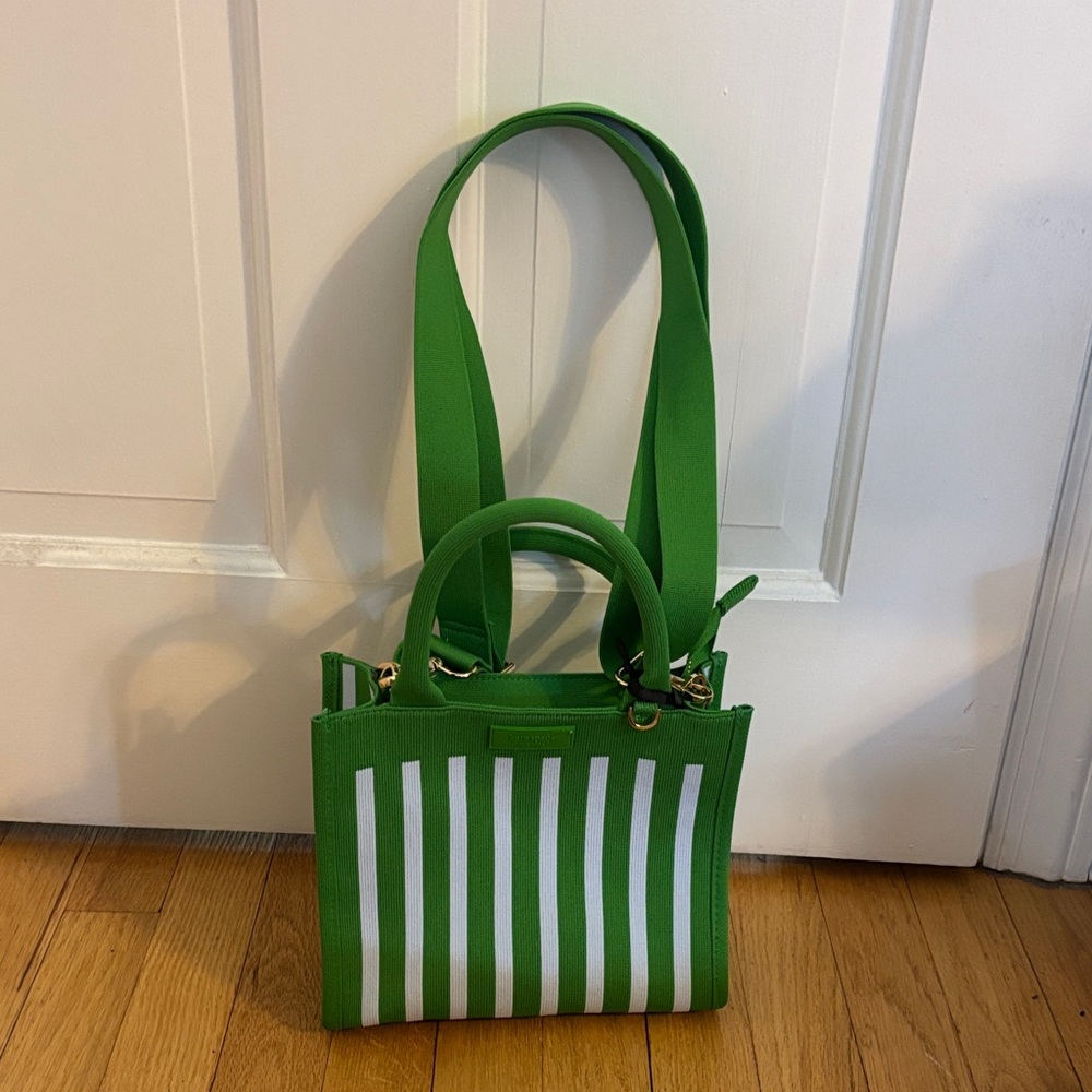 Kate Spade Green and White Tote Bag
